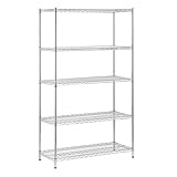 Honey-Can-Do SHF-01441 Adjustable Storage Shelving Unit, 800-Pounds Per Shelf, Chrome, 5-Tier, 42Lx18Wx72H