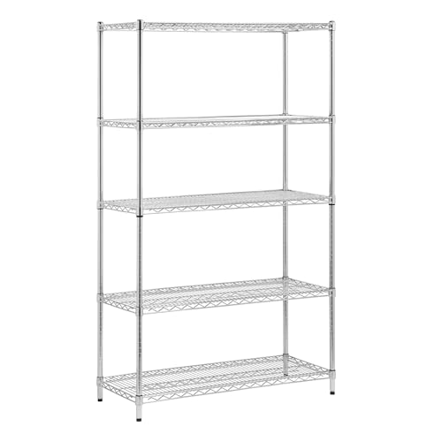 Honey-Can-Do SHF-01441 Adjustable Storage Shelving Unit, 800-Pounds Per Shelf, Chrome, 5-Tier, 42Lx18Wx72H