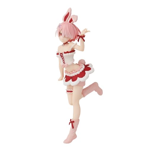 Anjinguang Figura de anime Rem Ram Re 0 Figura de 19 cm Bunny Rem y Ram Figura de acción Modelo de estatua de PVC Decoración de escritorio Regalos para coleccionables