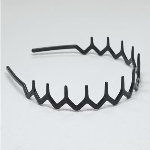 Image of 2 Pieces Hairband Non-Slip Fashion Yoga Headband Sports Style Adjustable Wavy Hair Hoop Band for Women, Girls, and Men (Small) (Retro)