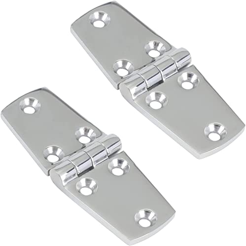 9Tong Montaje Marino Bisagras de Puerta Acero Inoxidable Bisagra para Barco Hatch Hardware Tarea Pesada Bisagra para Barco Plataforma Gabinete SUS316 2pcs 38 mm x 102 mm Cover