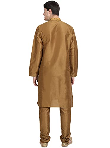 SKAVIJ Men's Kurta Pajama 2-Piece Set – Art Silk Party Wear Festive Dress Suit2