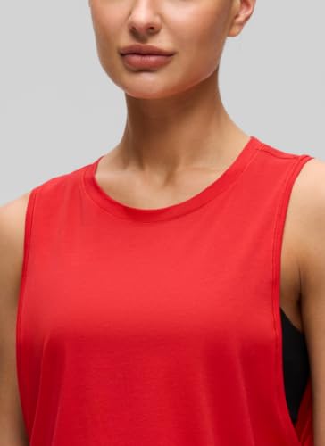 Image of CRZ YOGA Pima Cotton Dropped Armhole Tank | Workout, Naturally Soft, Loose Fit, Crop, Crewneck, Knotted Sides, Sleeveless Tops for Women