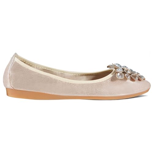 Women Ballet Flats Bling Cute Rhinestone Wedding Ballerina Shoes Foldable Sparkly Comfort Slip on Flat Shoes3