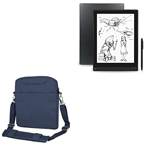 BoxWave Case Compatible with Boyue Likebook Mimas - Encompass Urban Bag, Over Shoulder Messenger Straps Handle Bag Pockets - Navy