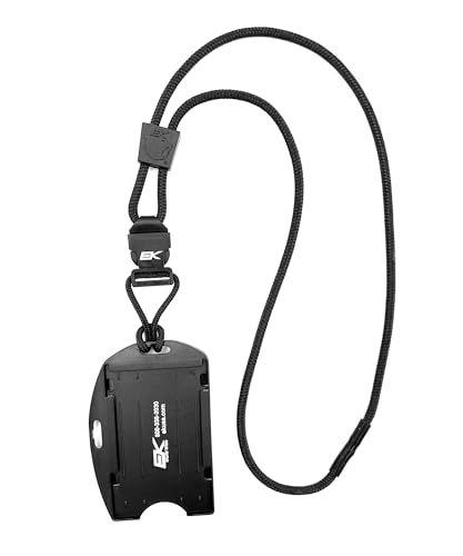 Support carte double face EK Ekcessories avec lanière amovible noire pour badge