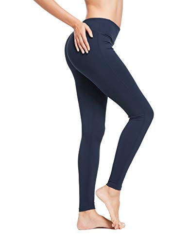 Preisvergleich Produktbild BALEAF Damen Yoga Leggings High waist Laufhose mit Innentasche Navy S