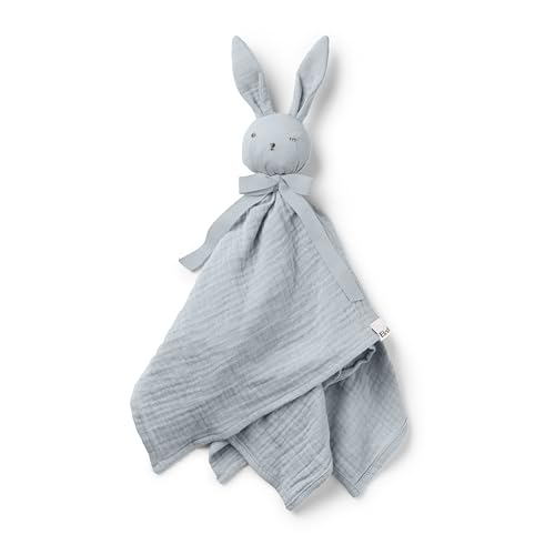 Elodie Details Mantita de apego bebé, Peluche de Conejo doudou, Toalla de Seguridad para recién Nacidos, dudus Extra Suave para Dormir, Blinkie de 100% algodón orgánico con Öko Tex, Azul Amanecer