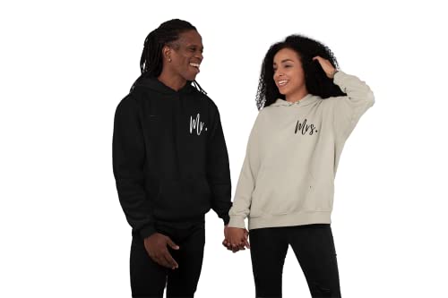 Mr and Mrs Matching Married Hoodie or sweatshirt Newlywed Sweater Bride and Groom Gift Multi Color