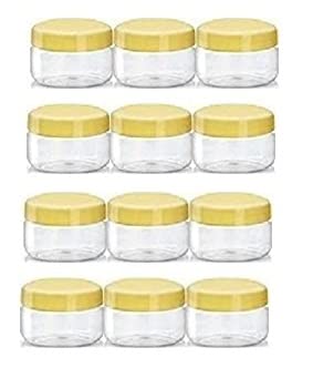 M.C. PIPWALA Plastic Kitchen Jar - 50 Ml, 12 Pieces, Transparent