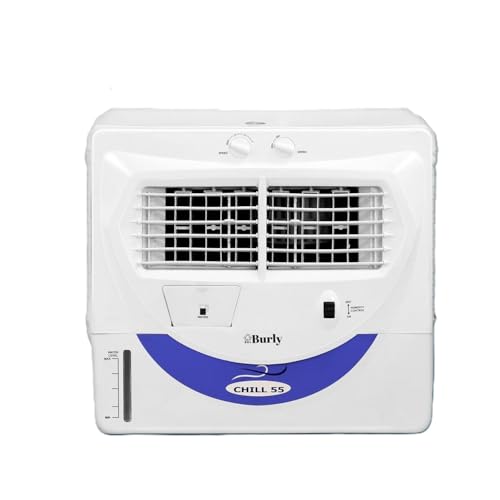 Image of Bhaburly Chill 55L Window Air Cooler for Home Powerful Air Throw Dual Side Water Inlet Wood Wool 1350 RPM 200 W 1 Year Warranty 8 inch Blower 3200 cmh Inverter Compatible 1 yr Warranty