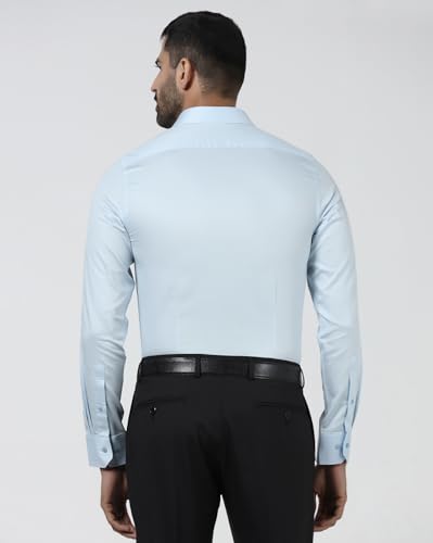 Image of Blackberrys Men Slim Fit Formal Shirt | Premium Cotton Blend | Solid Pattern| Lightweight & Breathable | Wrinkle-Resistant | Office & Business Wear