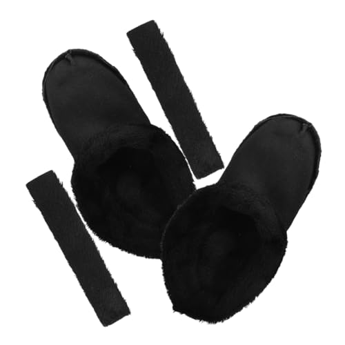 LIFKOME 1 Paire Couvercle En Coton Brioche Accessoires De Bain Raclette De Pour Carrelage Murs De Raclette De Fenêtre Pour La Maison Coin Organisateur De Noir Peluche