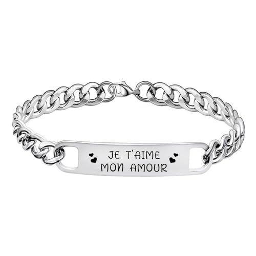 LUODAN Cadeau Couple Bracelets Couple Cadeau Saint-Valentin pour Lui Amour Famille