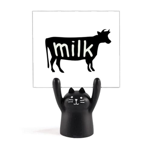 Support de mémo vache noire et chat pour bureau organisé