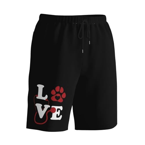 Love Veterinary Medicine Men's Quick-Dry Board Shorts 7" - Swim Trunks Summer Hawaii Beach2
