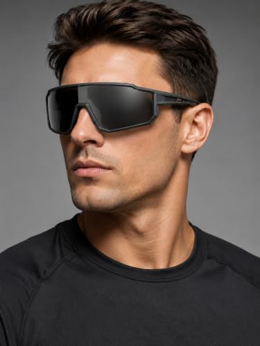 Image of IFLASH Non Polarized Oversized Sports Sunglasses for Men Women, Outdoor Cricket Cycling Hiking Fishing Sunglasses
