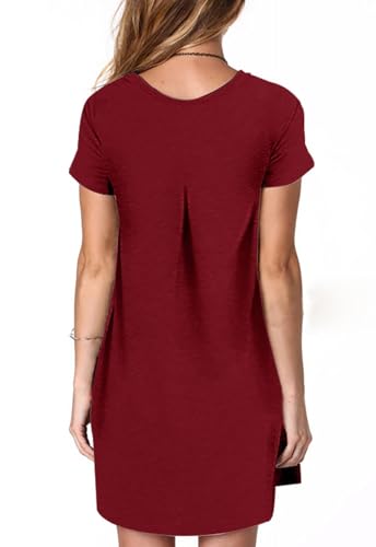 Image of Alaster Women's Casual Summer T Shirt Dress Loose Short Sleeve Tunic Dress with Pocket for Women