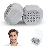 Keroius Jawline Exerciser for Men & Women - Silicone Jaw Trainer (2Pcs) - Face Shaper & Strengthener to Slim, Tone& Define the Face (2, Gray)