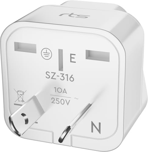 Image of rts travel essentials India to Australia Adapter Plug converter India to China Australia New Zealand & more universal travel adapter Plug Perfect for Cell Phones, Laptop Camera Chargers (1 Pack) White