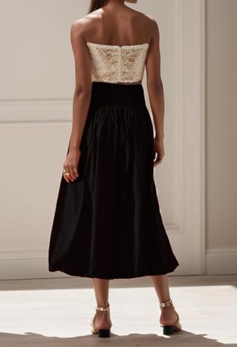 Summer Bubble Y2k Maxi Skirt for Women Casual Trendy Long Skirt Elastic Waist A Line Ruffle Maxi Skirt4