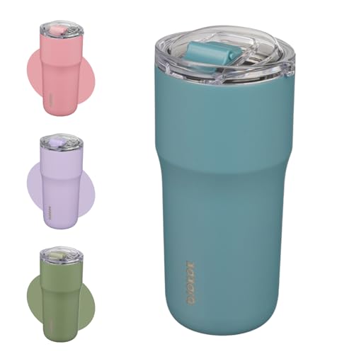 Image of BJPKPK 20oz Spill Proof Coffee Tumbler, Insulated Stainless Steel Cup | Double Wall Vacuum, Leakproof Lid, Keeps Hot /Cold /Iced, BPA Free, Dishwasher Safe, Cupholder, Travel, Haze Blue