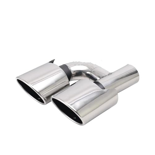 Tuyau d'échappement double embout 57mm universel voiture silencieux droit