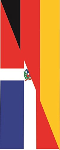 Drapeau République dominicaine Allemagne grand format portrait 120x300