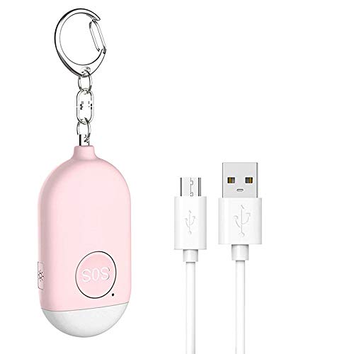 Surluoen Alarma Personal Recargable Impermeable Autodefensa de Emergencia SOS Alerta Silbato de ViolacióN Sirena de Seguridad para Mujeres NiñOs Ancianos