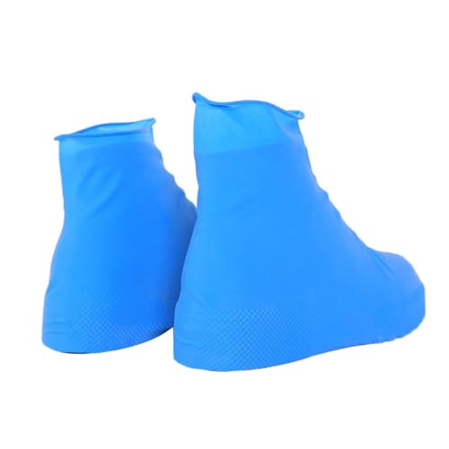 Operitacx Cubiertas Desechables para Zapatos de Látex Azul Talla S, Antideslizantes y Fáciles de Llevar para Proteger del Barro, Lluvia y Nieve en Días de Camping
