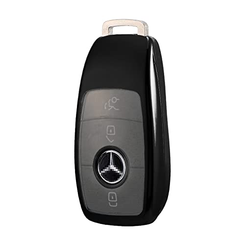LABEN for Mercedes Benz key fob cover,Special Soft TPU Key Case Protector Compatible with Mercedes Benz 2017-2021 E-Class 2018-2021 S-Class 2019-2021 A-Class C-Class G-Class (Black)