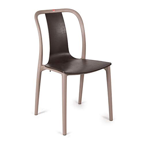 Image of CELLO Cheer Chair Set Pack of 2 - Brown, Grey | Strong and Durable | Easy to Clean | Chair for Living Room, Bed Room, Kitchen, Office Room, Outdoor | 3 Years Warranty