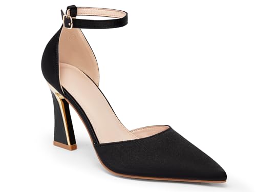 Image of Juliet Holy Womens Pumps Point Closed Toe Heels Buckle Ankle Strap D'Orsay Heeled Sandals