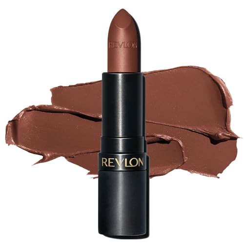 Image of REVLON Super Lustrous Luscious Matte Lipstick, 80% Conditioning Ingredients, intance color, Waterproof, Long-Lasting, 100% Vegan Lipstick, Hot Chocolate (013), 4.25 gm
