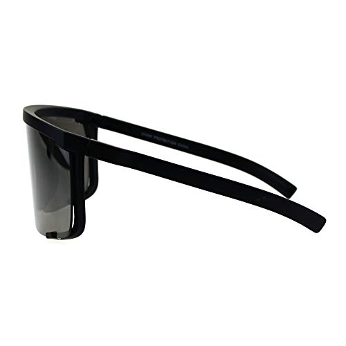 PASTL Super Oversized Goggle Sunglasses Unisex Fashion Square Black, Brown Mirror Lens4