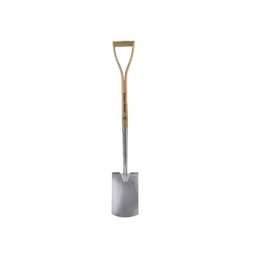 Kent & Stowe Stainless Steel Capability Digging Spade, Silver, FSC Certified Ash Wood Handle