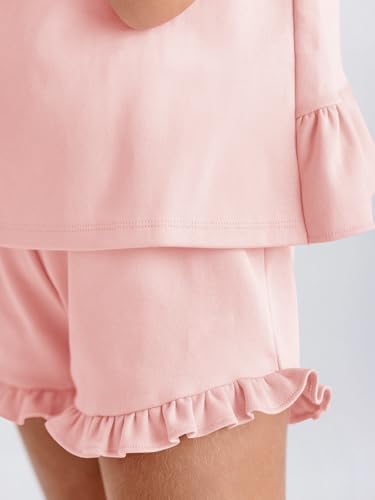 Image of Haloumoning Girls Summer Clothing Sets Ruffle Tank Tops and Shorts | 2 Piece Outfits