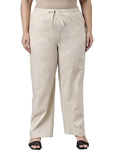 Image of GO COLORS Women Blue Stripe Cotton Wide Pants