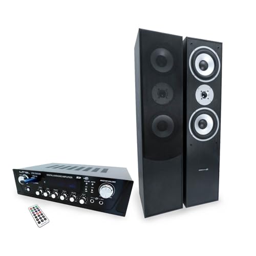 Hyundai Paire d'enceintes L766-BL + Ampli LTC ATM-7000USB