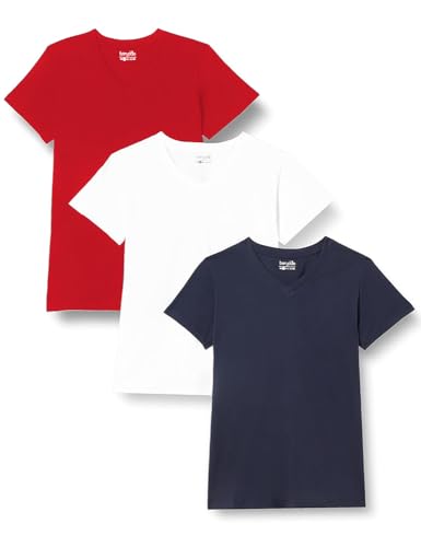 Berydale Damen T-Shirt mit V-Ausschnitt aus 100 Prozent Baumwolle im Multipack