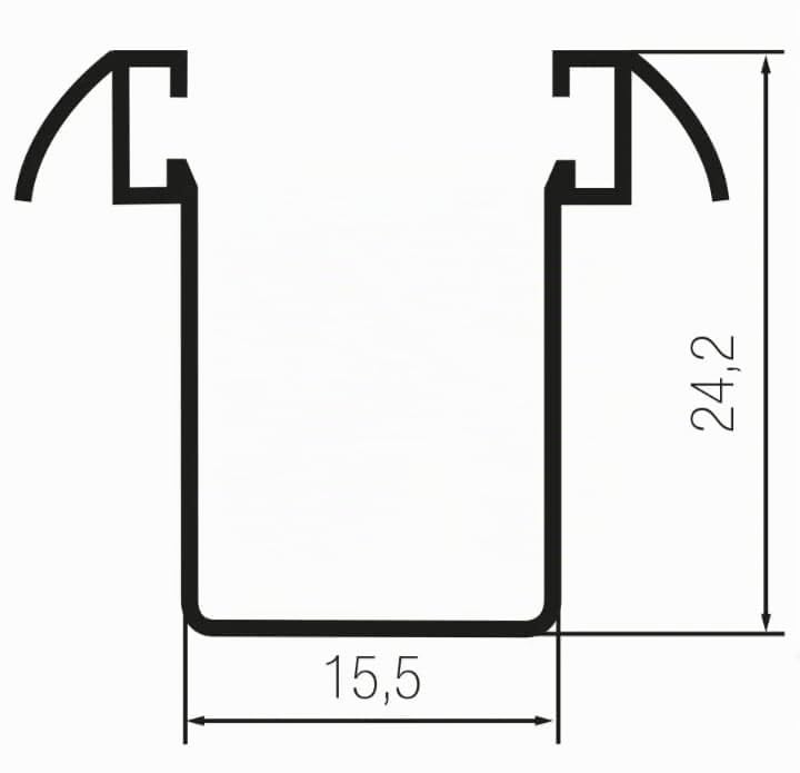Pack 2 Guías v25 de Aluminio con Embudo de PVC para Embutir de Persiana Enrollable | Aluminio| PERTONI TENDE (Pack DE 2 GUIAS DE 210cm.)