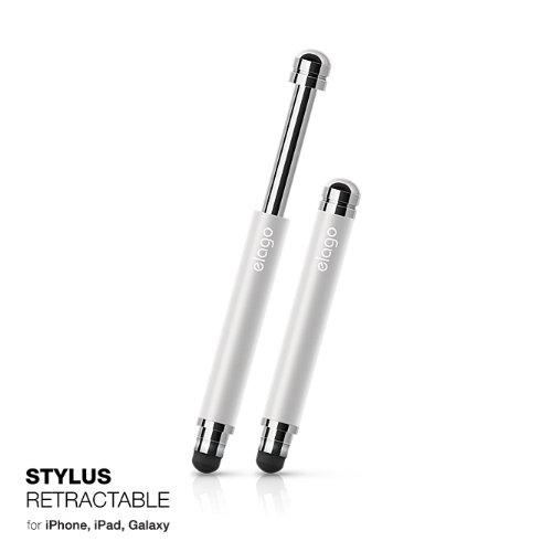 elago Stylus [Retractable][Sliver] - [Premium Aluminum ][Solid Construction][Compact]- for iPad, iPad Pro, iPad