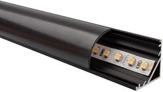 LED Streifen Eckprofil Slim Line schwarz 3M – 20 mm hoch – Komplettset mit Abdeckung und Befestigungsmaterial