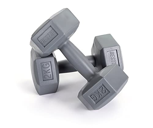 BESTIF Hantelset Hanteln 2er Set Kunststoff Kurzhantel | Gewicht 2x2kg |...