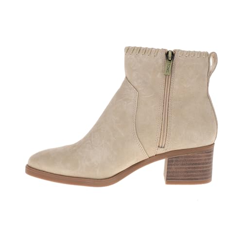 TOMS Womens Delilah Ankle Round Toe Zippered Casual Boots Ankle Low Heel 1-2" - Beige3
