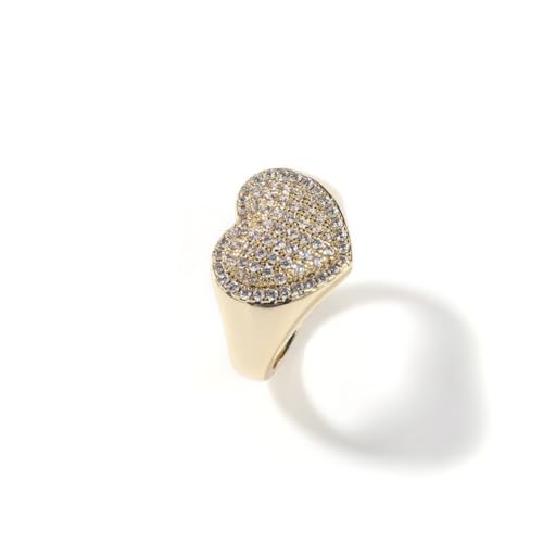 14K Gold Heart Moissanite Ring, Modern Design for Women, Best Jewelry Gift for Special Moments