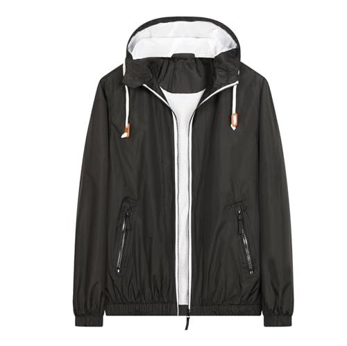 Image of MADHERO Mens Windbreaker Jacket Lightweight 90s Retro Wind Breakers Black Size S