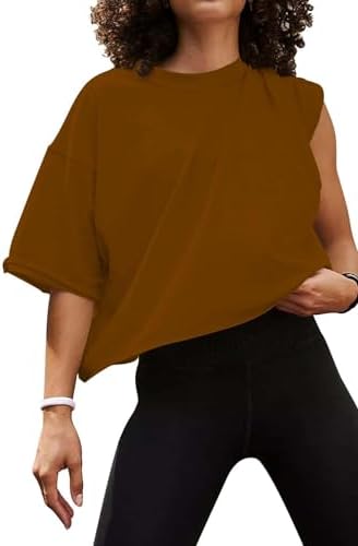 AirMood Damen Oversize Crop Sport T-Shirt Loose Fit Gym Fitness Tops | Weiche und atmungsaktive Stoffe, bequem und hautverträglich, lockere Passform, Elegant Basic-Design