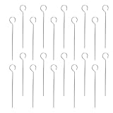Veemoon Brochetas de Acero Inoxidable para Barbacoa 20 Piezas, 15.5 Cm, Palitos de Barbacoa Reutilizables, Puntas Seguras para Asar en Parrilla y Aire Acondicionado, Accesorios para