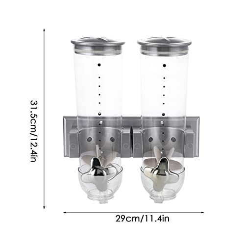 Dispensador triple de productos secos de pared para granos y snacks 5